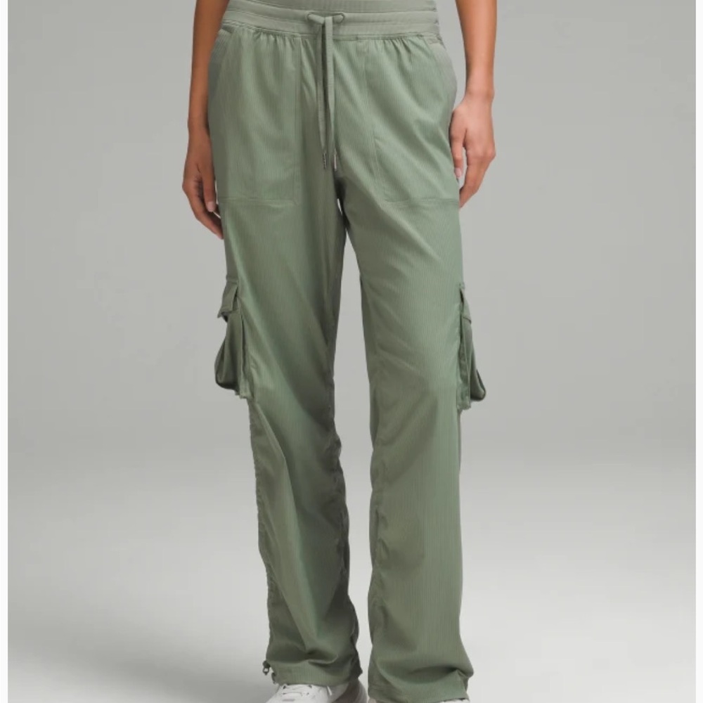 Lululemon Dance Studio cargo pants, eucalyptus grey, GUC, size L